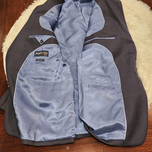 Joseph & Feiss Gold Executive Fit/Blue Plaid/ 42 Short/ Pre-owned - Picture 5 of 17